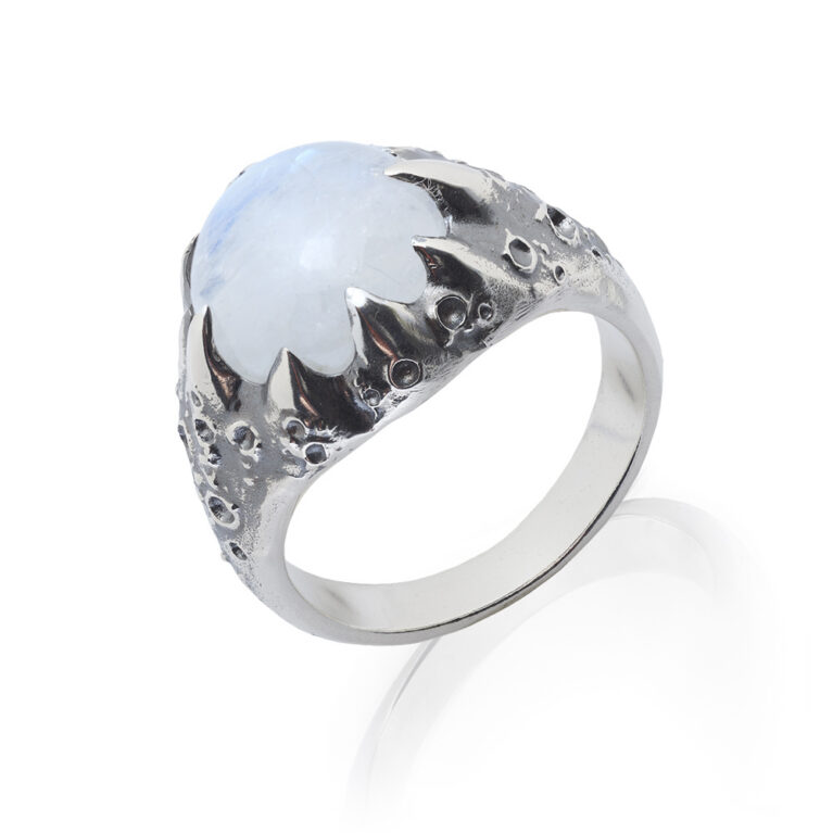 Srebrny Pierścionek Lune z Kamieniem Księżycowym