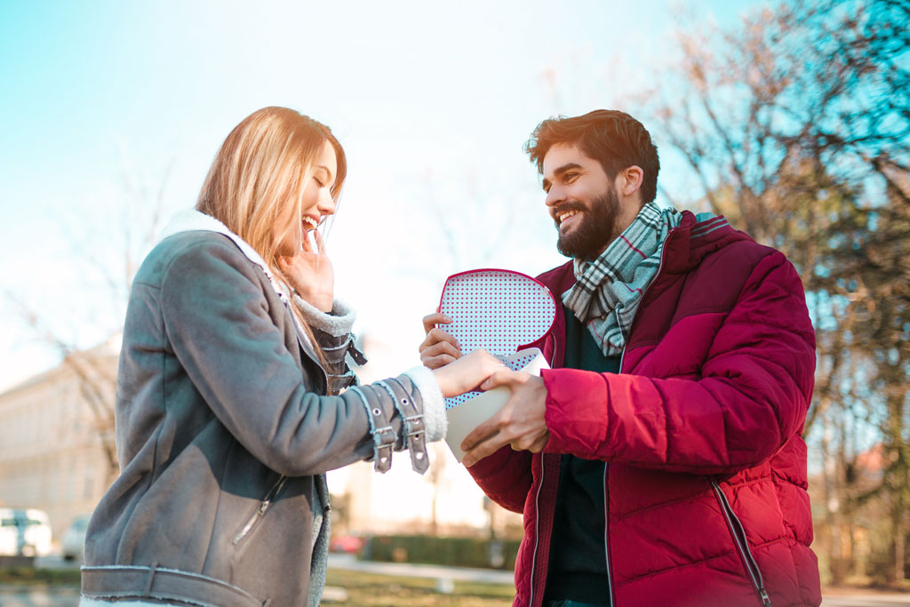 Zakochana para w Walentynki
